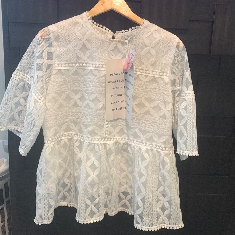 L/XL White Chicwish Peplum top